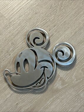 Disney Mickey Mouse Silver Toned Aluminum Discontinued Trivet